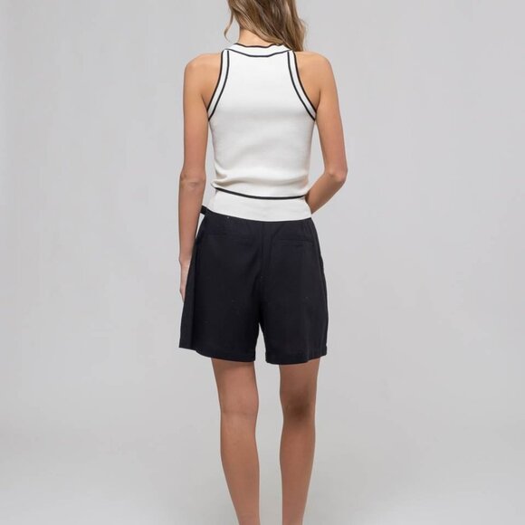 Ashleigh Contrast Stripe Sweater Knit Halter Top - Picture 10 of 10